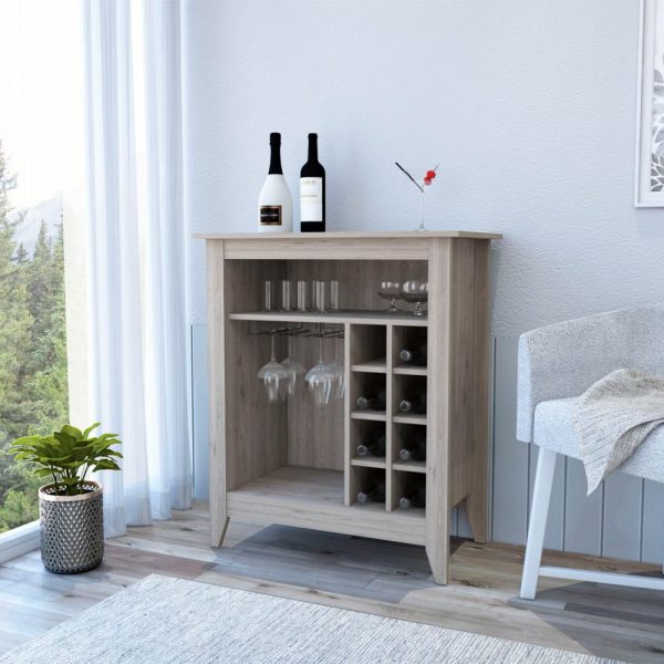 Mojito Bar Cabinet, Six Wine Cubbies, One Open Drawer, One Open Shelf