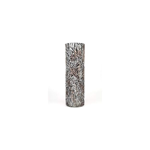 Brown branches decorated vase | Glass vase for flowers | Cylinder Vase | Interior Design | Home Decor | Large Floor Vase 16 inch