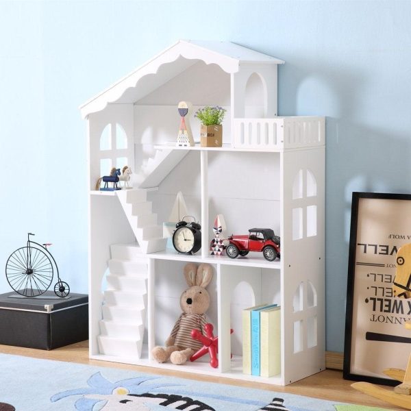 White kids dollhouse bookcase | Kids Funnel